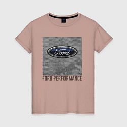 Футболка хлопковая женская Ford Performance, цвет: пыльно-розовый