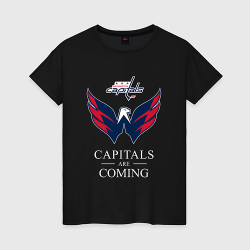 Женская футболка Washington Capitals are coming, Вашингтон Кэпиталз / Черный – фото 1