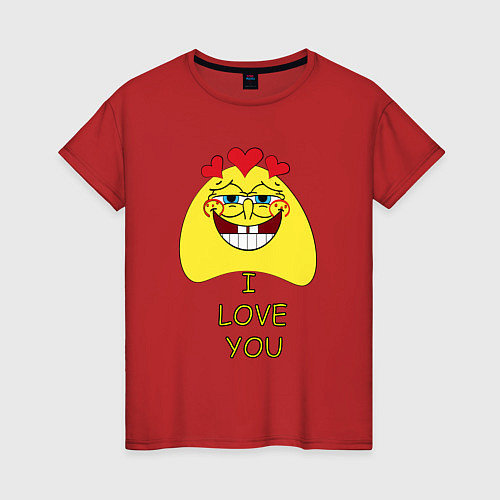 Женская футболка Спанч Боб I Love You / Красный – фото 1