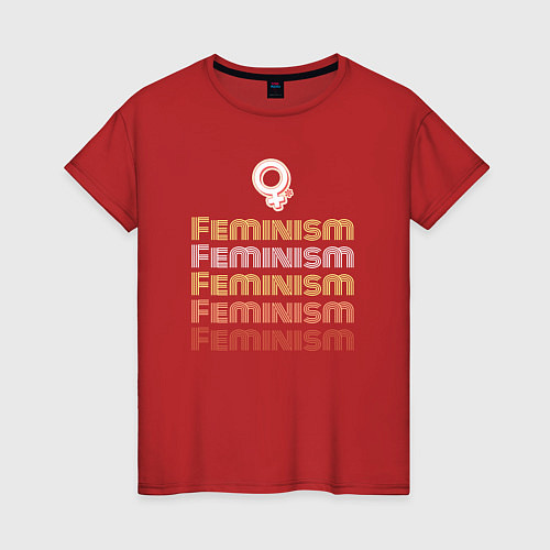 Женская футболка Feminism - retro / Красный – фото 1