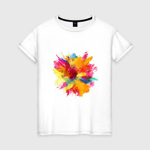 Женская футболка Взрывные краски / Белый – фото 1