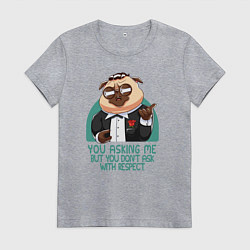 Женская футболка Мопс в костюме