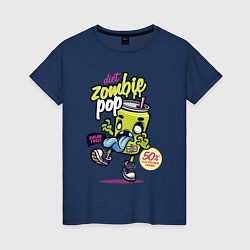 Футболка хлопковая женская Diet Zombie Pop Sugar free Pop art, цвет: тёмно-синий