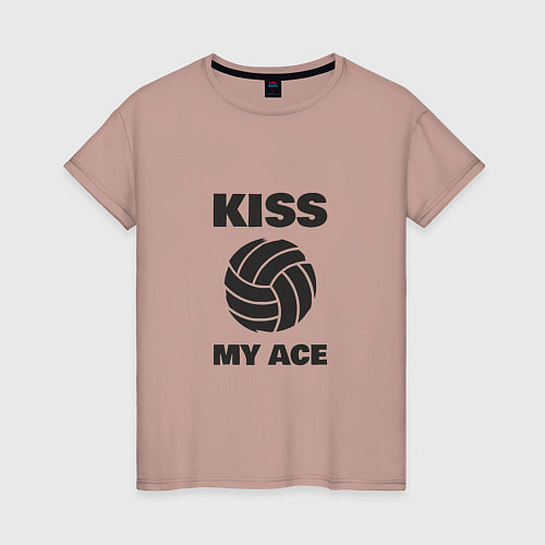 Женская футболка Volleyball - Kiss My Ace / Пыльно-розовый – фото 1