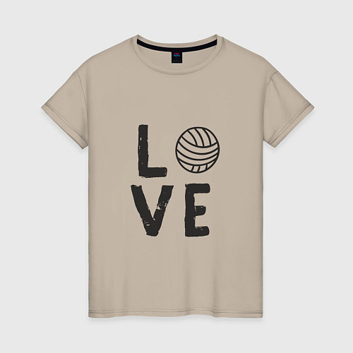 Женская футболка Volleyball - Love / Миндальный – фото 1
