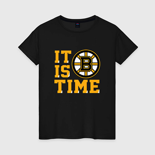 Женская футболка It Is Boston Bruins Time, Бостон Брюинз / Черный – фото 1