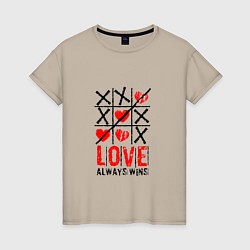 Женская футболка Крестики-нолики Любовь непобедима