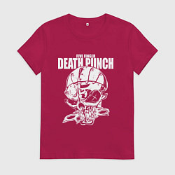 Футболка хлопковая женская Five Finger Death Punch Groove metal, цвет: маджента