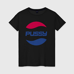 Футболка хлопковая женская Pepsi Pussy, цвет: черный