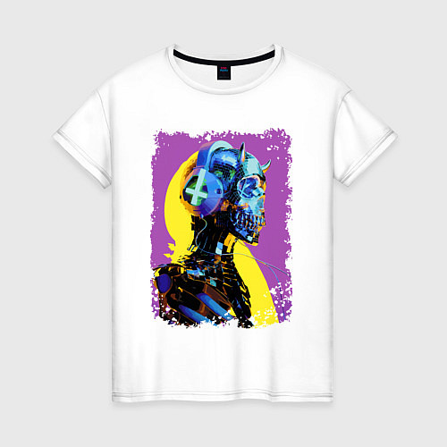 Женская футболка Cyber fashion skull 2028 / Белый – фото 1
