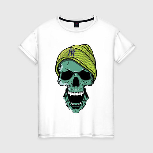 Женская футболка New York Yankees Cool skull / Белый – фото 1