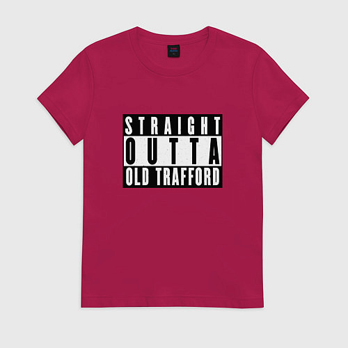 Женская футболка Manchester United Straight outta Old Trafford / Маджента – фото 1