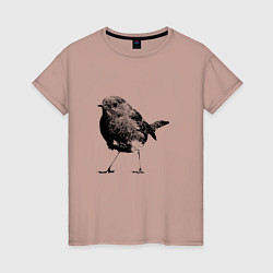 Женская футболка Птаха воробей Sparrow