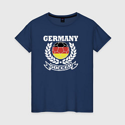 Футболка хлопковая женская Футбол Германия, цвет: тёмно-синий