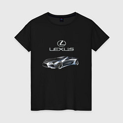Футболка хлопковая женская Lexus Motorsport, цвет: черный
