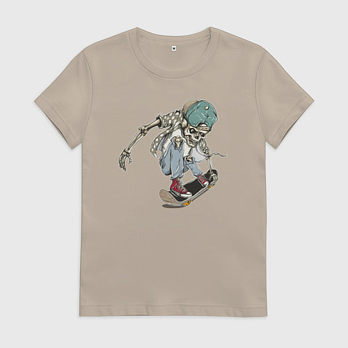 Женская футболка SKATEBOARDING! / Миндальный – фото 1