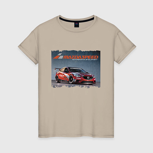 Женская футболка Mazda Motorsports Development / Миндальный – фото 1