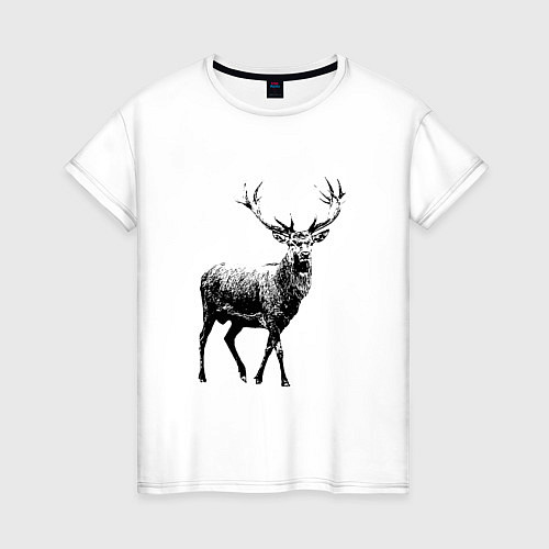 Женская футболка Черный олень Black Deer / Белый – фото 1