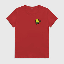 Футболка хлопковая женская Персонаж Дудлик, цвет: красный