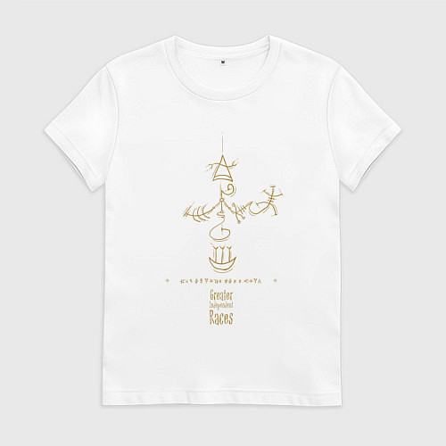 Женская футболка Бестиарий Лавкрафта - Большие независимые расы / Белый – фото 1