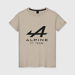 Женская футболка Alpine F1 team Black Logo