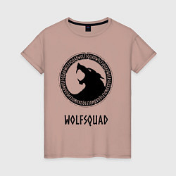 Футболка хлопковая женская WOLFSQUAD, цвет: пыльно-розовый