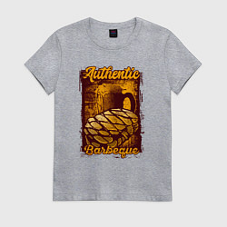 Футболка хлопковая женская Настоящее барбекю, цвет: меланж