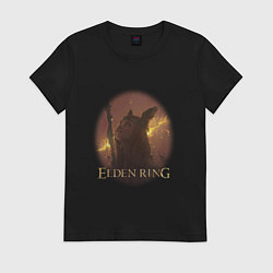 Футболка хлопковая женская Elden Ring ellips 1 Элден ринг, цвет: черный