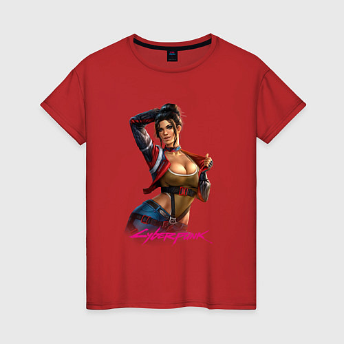 Женская футболка Sexy Panam Cyberpunk2077 18 / Красный – фото 1