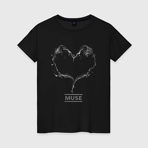 Женская футболка MUSE СЕРДЦЕ / Черный – фото 1