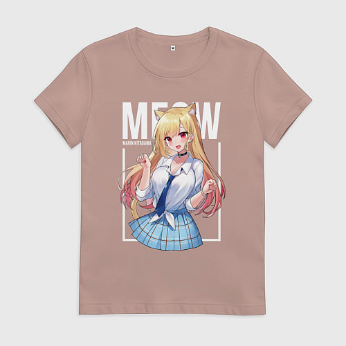 Женская футболка Meow Marin / Пыльно-розовый – фото 1