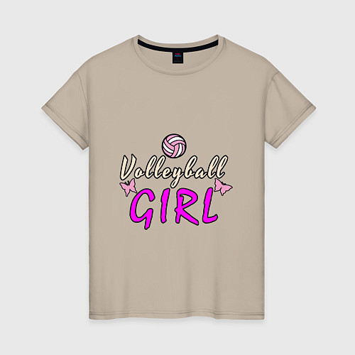 Женская футболка Volleyball - Girl / Миндальный – фото 1