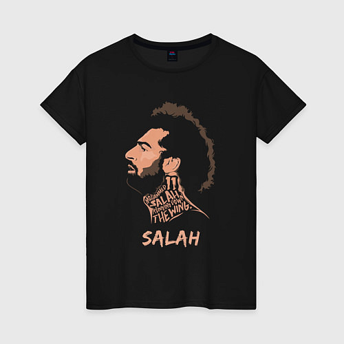 Женская футболка Мохаммед Салах, Mohamed Salah / Черный – фото 1