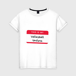 Футболка хлопковая женская Volleyball Uniform, цвет: белый