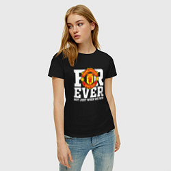 Футболка хлопковая женская Manchester United FOREVER NOT JUST WHEN WE WIN, цвет: черный — фото 2