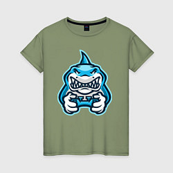 Футболка хлопковая женская Shark player, цвет: авокадо