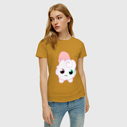 Футболка хлопковая женская Toca Kitchen котик, цвет: горчичный — фото 2