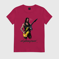 Женская футболка Cyberpunk 2077 Johnny гитарист