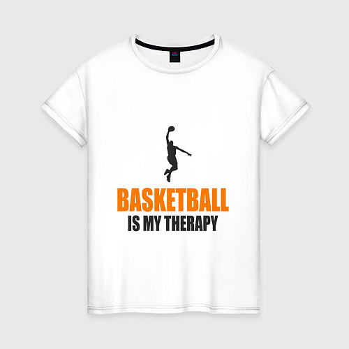 Женская футболка Баскетбол моя терапия / Белый – фото 1