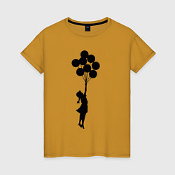 Женская футболка BANKSY БЭНКСИ девочка с шариками