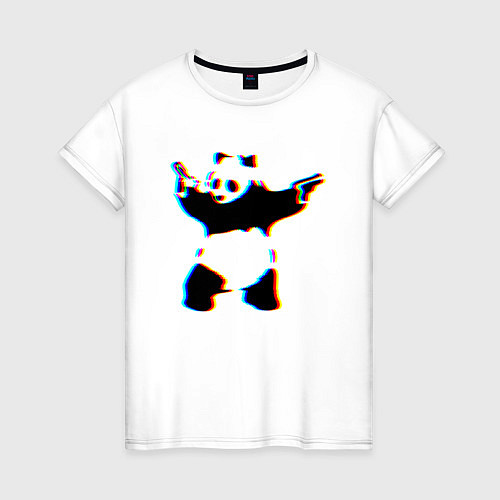Женская футболка Banksy Panda with guns - Бэнкси / Белый – фото 1