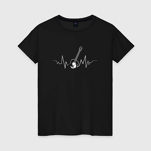 Женская футболка Гитара в сердце / Черный – фото 1