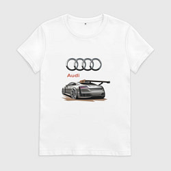 Футболка хлопковая женская Audi Racing team, цвет: белый