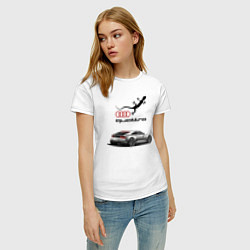 Футболка хлопковая женская Audi quattro Lizard, цвет: белый — фото 2