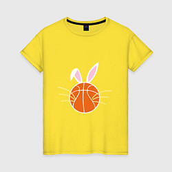 Футболка хлопковая женская Basketball Bunny, цвет: желтый