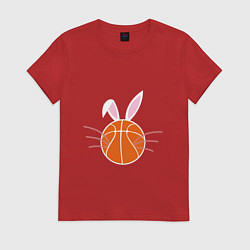 Футболка хлопковая женская Basketball Bunny, цвет: красный