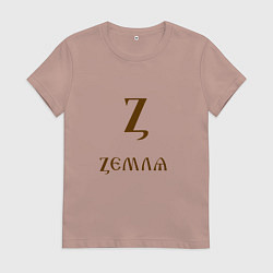 Футболка хлопковая женская Буква кириллицы Z- земля, цвет: пыльно-розовый