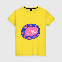 Футболка хлопковая женская Love badge, цвет: желтый