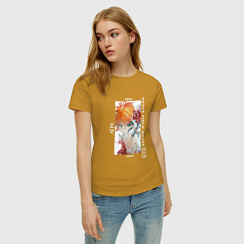 Женская футболка Эмма в розах / Горчичный – фото 3