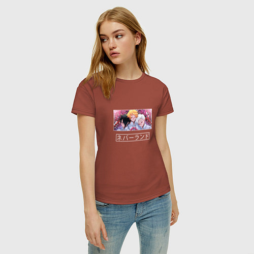 Женская футболка Эмма Рей и Норман в цветах / Кирпичный – фото 3